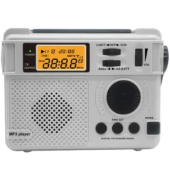 Emergency AM FM-radio Bluetooth spelare Handvevgenerator PowerBank