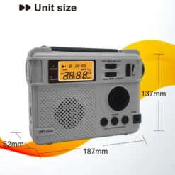 Emergency AM FM-radio Bluetooth spelare Handvevgenerator PowerBank