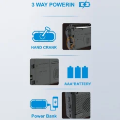 Emergency AM FM-radio Bluetooth spelare Handvevgenerator PowerBank