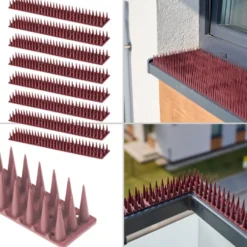 Fågelpiggar i plast – brun, 8 moduler