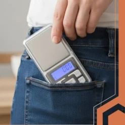 Fickvåg 200 g 0,01 g precision med LCD-display och autoavstängning