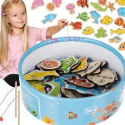 Fiskespel i trä för barn 25-delar