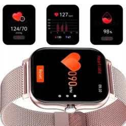 FitPro Android iOS Smartwatch med 2 armband, bluetooth och hälso-funktioner Rosa