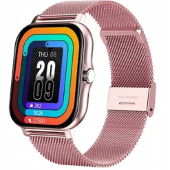FitPro Android iOS Smartwatch med 2 armband, bluetooth och hälso-funktioner Rosa