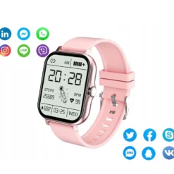 FitPro Android iOS Smartwatch med 2 armband, bluetooth och hälso-funktioner Rosa