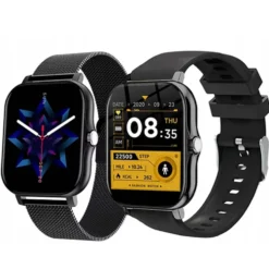 FitPro Bluetooth Smartwatch med 2st Armband - Puls, Blodtryck, Sömn och Rörelse Svart