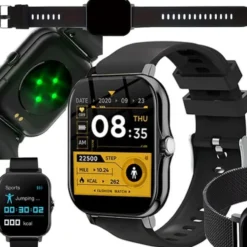 FitPro Bluetooth Smartwatch med 2st Armband - Puls, Blodtryck, Sömn och Rörelse Svart