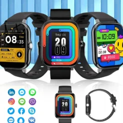FitPro Bluetooth Smartwatch med 2st Armband - Puls, Blodtryck, Sömn och Rörelse Svart