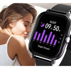 FitPro Bluetooth Smartwatch med 2st Armband - Puls, Blodtryck, Sömn och Rörelse Svart
