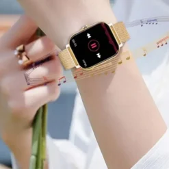 FitPro Smart Klocka med 2 Armband - Mäter Puls, Blodtryck, Sömn och Rörelse - Guld