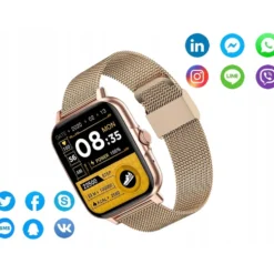 FitPro Smart Klocka med 2 Armband - Mäter Puls, Blodtryck, Sömn och Rörelse - Guld