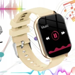 FitPro Smart Klocka med 2 Armband - Mäter Puls, Blodtryck, Sömn och Rörelse - Guld
