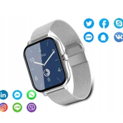 FitPro Smartwatch med 2st Armband - Mäter Puls, Blodtryck, Sömn och Rörelse Silver