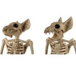 Fladdermus-skelett Halloween-dekoration beige 28 cm med rörliga delar