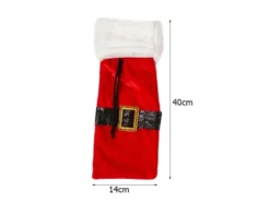 Flasköverdrag julmotiv tomtedräkt röd 40x14 cm