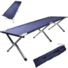 Fällbar campingbädd 190,5x70,5 cm stålram 150 kg mörkblå med väska