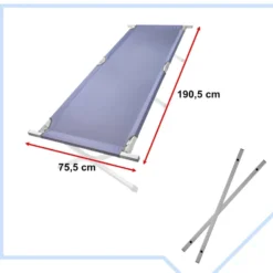 Fällbar campingbädd 190,5x70,5 cm stålram 150 kg mörkblå med väska