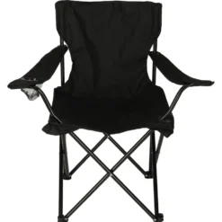 Fällbar campingstol svart Oxford 600D med transportväska 95 kg