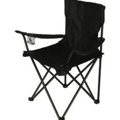 Fällbar campingstol svart Oxford 600D med transportväska 95 kg