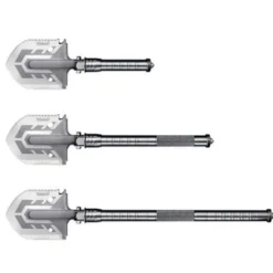 Fällbar multiverktygsspade 16-i-1 med 2 nylonfodral, aluminium/rostfritt