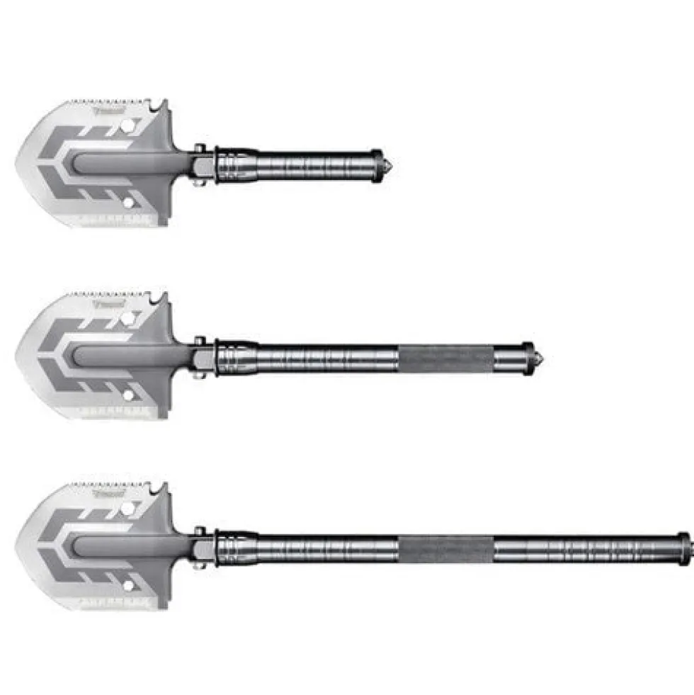 Fällbar multiverktygsspade 16-i-1 med 2 nylonfodral, aluminium/rostfritt