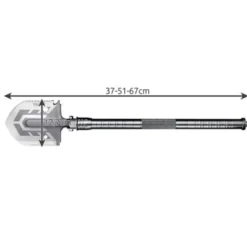 Fällbar multiverktygsspade 16-i-1 med 2 nylonfodral, aluminium/rostfritt