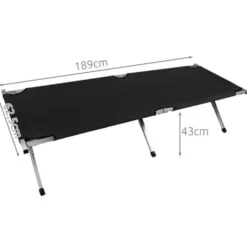 Fällsäng camping 189x70 cm 110 kg med transportväska svart