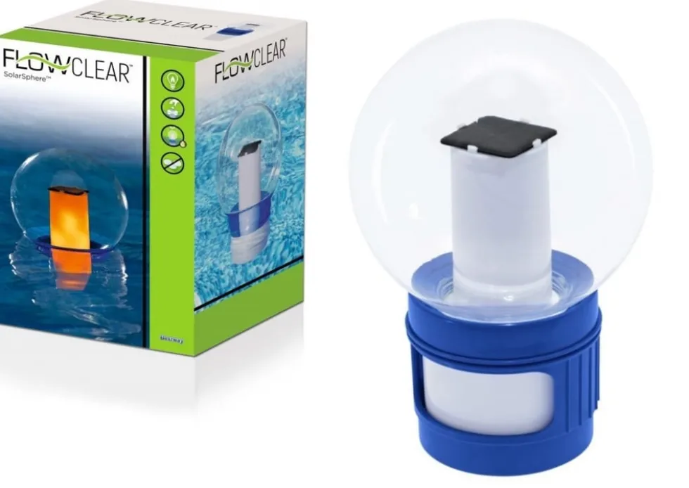 Flytande klor/bromdispenser solcell med LED för 7,6 cm tabletter