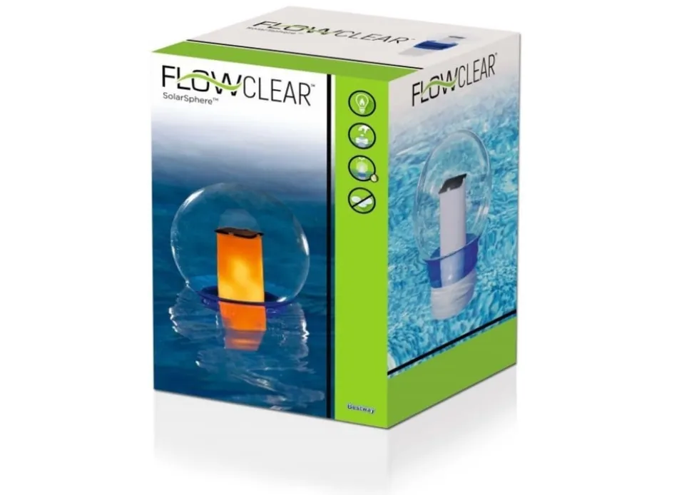 Flytande klor/bromdispenser solcell med LED för 7,6 cm tabletter