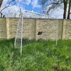 Fotbollsmål i stål 240x170 cm med nät och måltavla, vit/svart