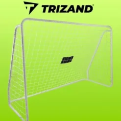 Fotbollsmål i stål 240x170 cm med nät och måltavla, vit/svart