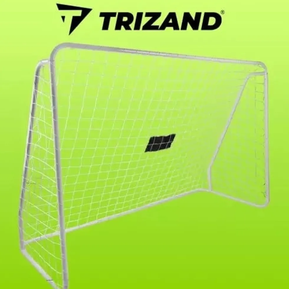 Fotbollsmål i stål 240x170 cm med nät och måltavla, vit/svart