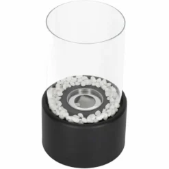 Fristående biokamin biofuel matt svart 27,5 cm med skyddsglas