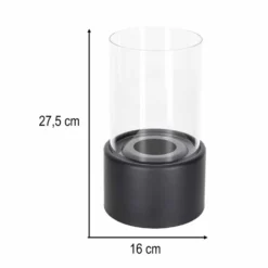 Fristående biokamin biofuel matt svart 27,5 cm med skyddsglas
