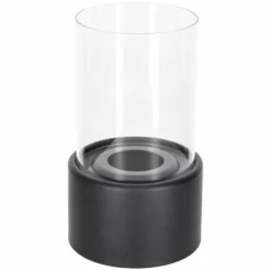 Fristående biokamin biofuel matt svart 27,5 cm med skyddsglas