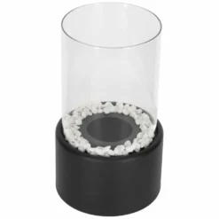 Fristående biokamin biofuel matt svart 27,5 cm med skyddsglas