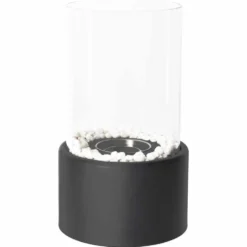 Fristående biokamin biofuel matt svart 27,5 cm med skyddsglas