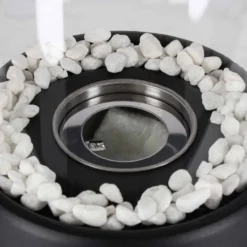 Fristående biokamin biofuel matt svart 27,5 cm med skyddsglas