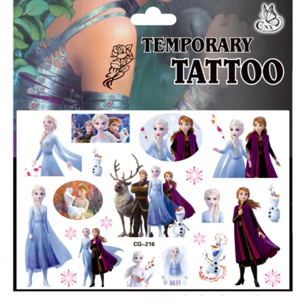 Frozen tatueringar - 4 ark - Barn tatueringar