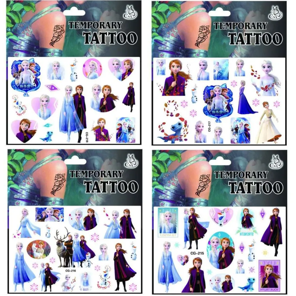 Frozen tatueringar - 4 ark - Barn tatueringar