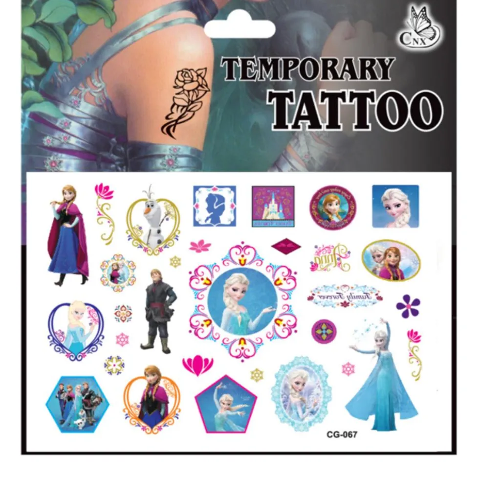 Frozen tatueringar - 4 ark - Barn tatueringar