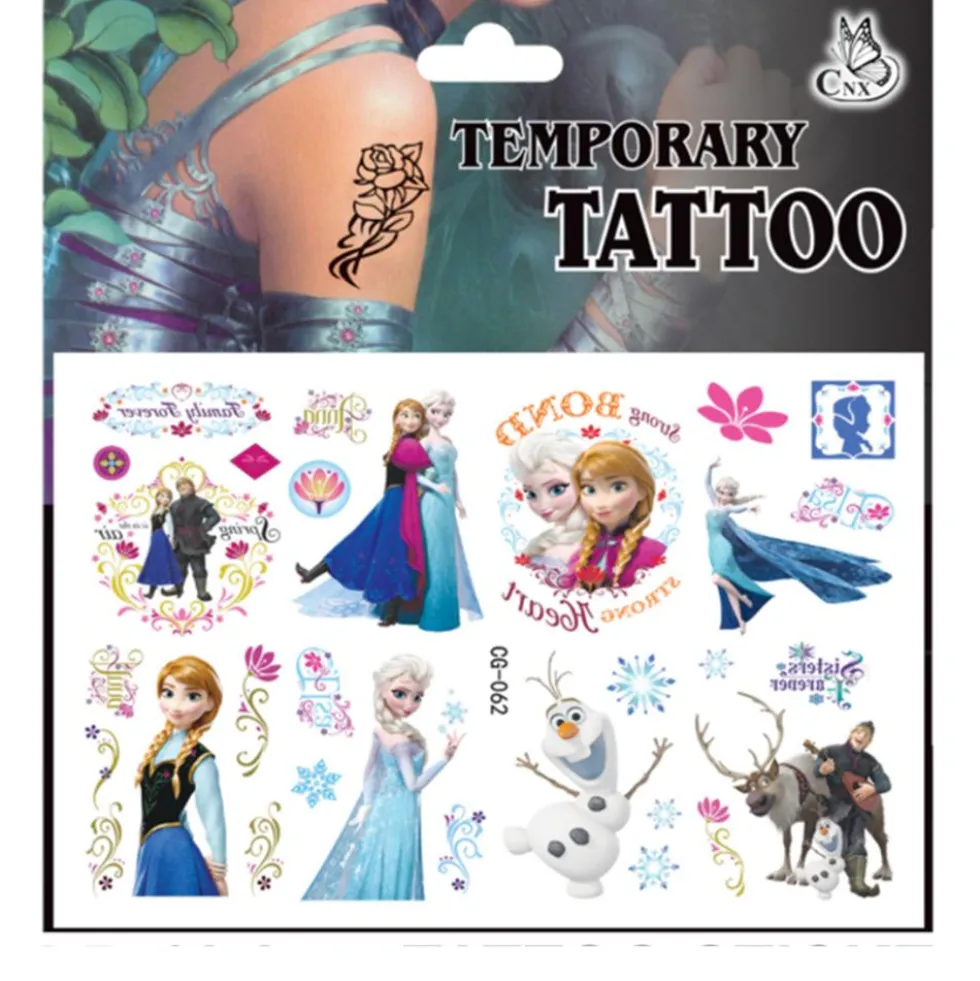Frozen tatueringar - 4 ark - Barn tatueringar