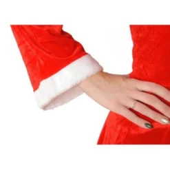Fru Claus tomtemor kostymset röd/vit med klänning, hatt och bälte