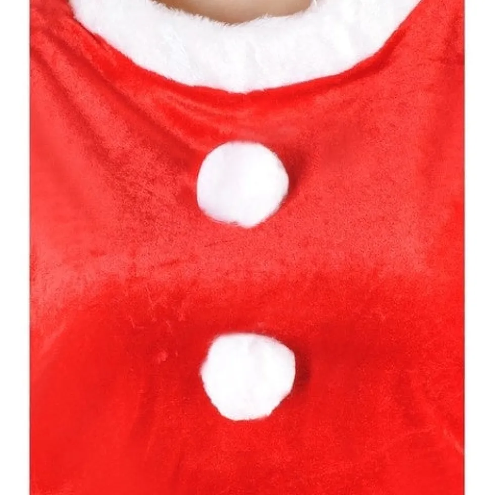 Fru Claus tomtemor kostymset röd/vit med klänning, hatt och bälte