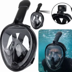 Full-face snorkelmask kit 180° panoramavy anti-dimma med snorkel & väska