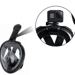 Full-face snorkelmask kit 180° panoramavy anti-dimma med snorkel & väska
