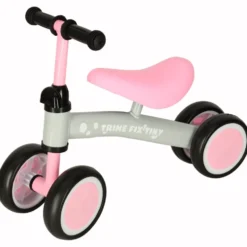 Fyrhjulig löparcykel barn 2+ rosa justerbart styre max 30 kg