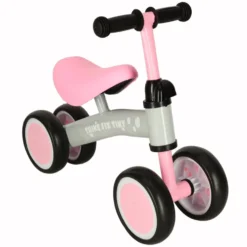 Fyrhjulig löparcykel barn 2+ rosa justerbart styre max 30 kg