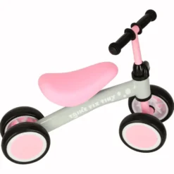 Fyrhjulig löparcykel barn 2+ rosa justerbart styre max 30 kg