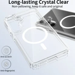 Galaxy S25 Edge Magnetiskt Mobilskal Magsafe Kompatibel Genomskinligt